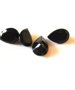 9x7mm Natural Black Onyx Faceted Pear Cut Gemstone
