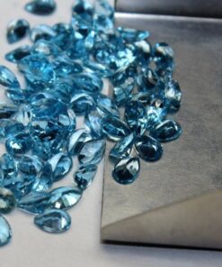 9x7mm Natural Swiss Blue Topaz Faceted Pear Cut Gemstone