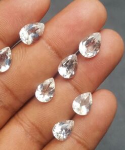 9x7mm Natural Crystal Quartz Faceted Pear Cut Gemstone