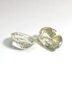 10x8mm Natural Golden Rutile Faceted Oval Cut Gemstone