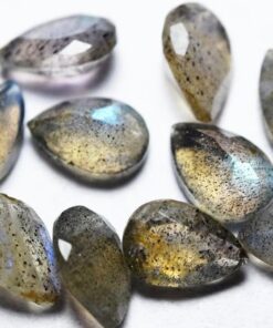 10x8mm Natural Labradorite Faceted Pear Cut Gemstone