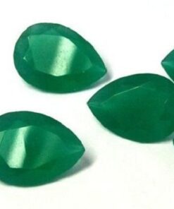 10x8mm Natural Green Onyx Faceted Pear Cut Gemstone