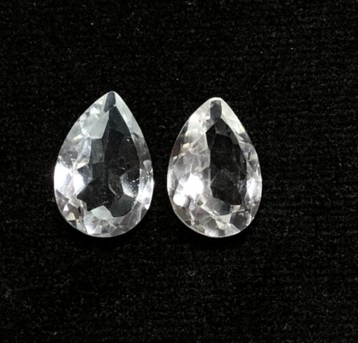 10x8mm Natural White Topaz Faceted Pear Cut Gemstone