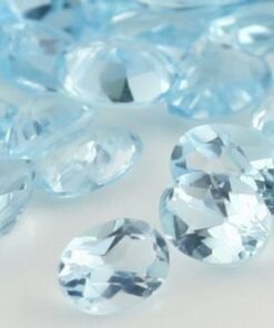 10x8mm Natural Sky Blue Topaz Faceted Oval Cut Gemstone