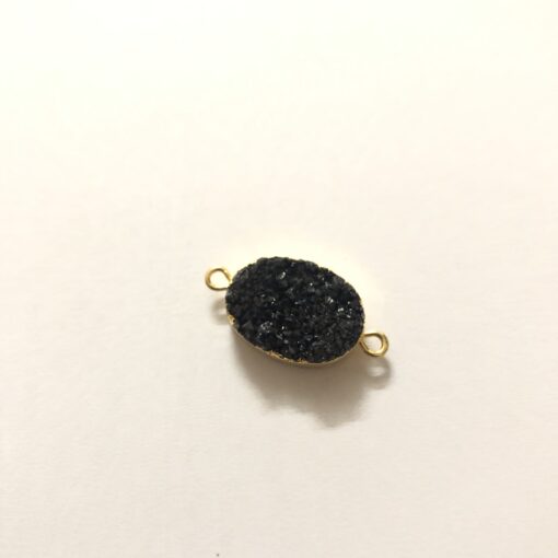 8x10mm black druzy oval