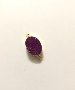 8x10mm dark pink druzy oval