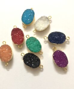 8x10mm multi color druzy oval