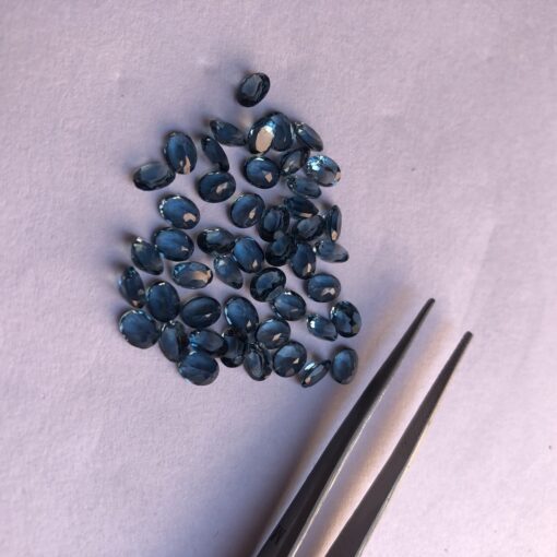 4x6mm Natural London Blue Topaz Faceted Oval Cut Gemstone