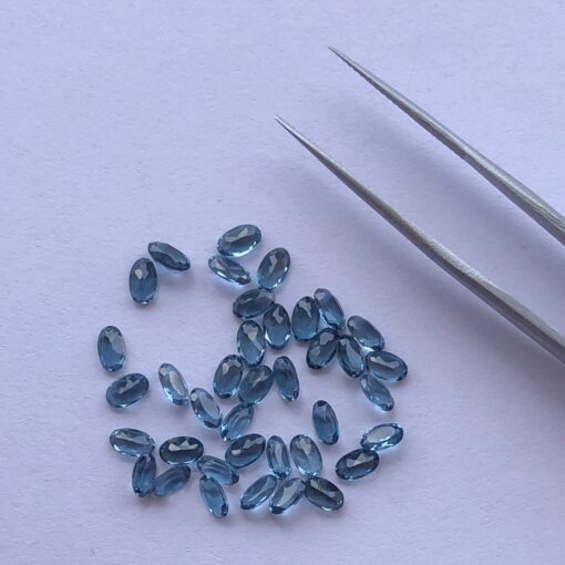 5x7mm Natural London Blue Topaz Oval Cut Gemstone