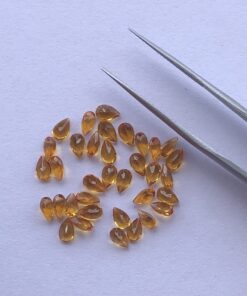4x5mm Natural Citrine Faceted Pear Cut Gemstone