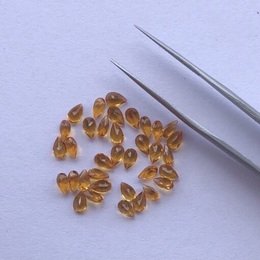 4x5mm Natural Citrine Faceted Pear Cut Gemstone