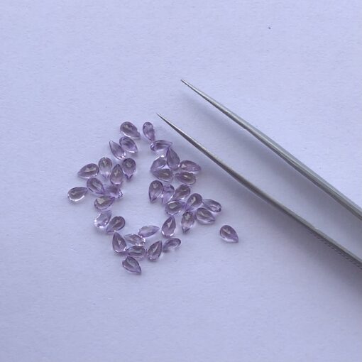 3x5mm Natural Amethyst Pear Cut Gemstone