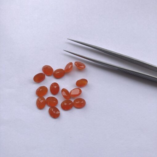 5x7mm Natural Carnelian Faceted Oval Cut Gemstone