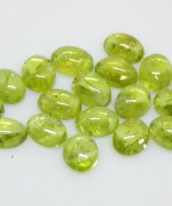 12x10mm Natural Peridot Smooth Oval Cabochon