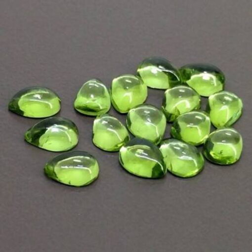 12x10mm Natural Peridot Smooth Pear Cabochon