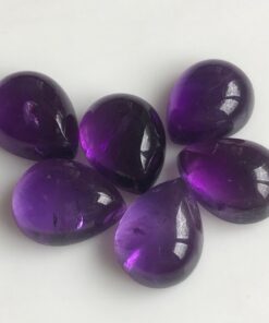 14x10mm Natural Amethyst Smooth Pear Cabochon