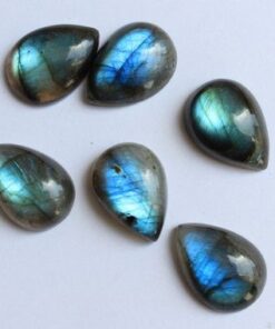 14x10mm Natural Labradorite Smooth Pear Cabochon