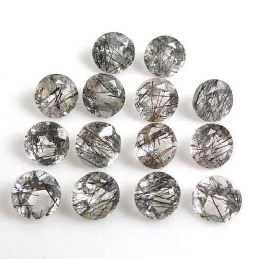 2.5mm Natural Black Rutile Faceted Round Gemstone