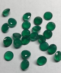 2.5mm Natural Green Onyx Faceted Round Gemstone