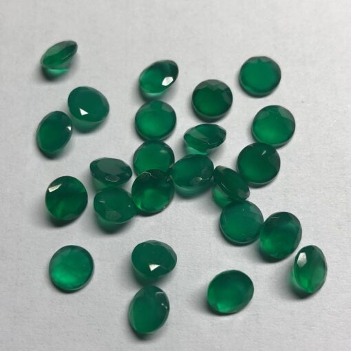 2.5mm Natural Green Onyx Faceted Round Gemstone