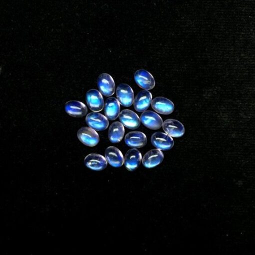 3x4mm Natural Rainbow Moonstone Smooth Oval Cabochon