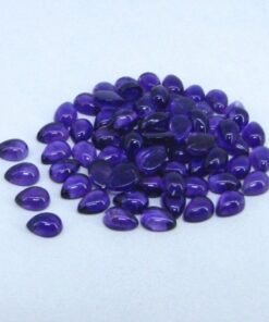 3x4mm Natural African Amethyst Smooth Pear Cabochon