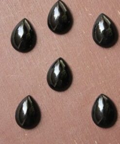 3x4mm Natural Black Onyx Smooth Pear Cabochon