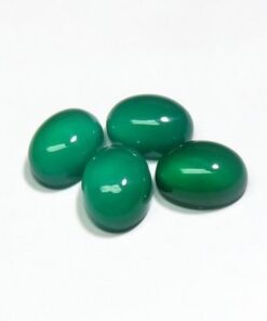 4x5mm Natural Green Onyx Smooth Oval Cabochon
