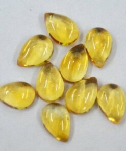 4x6mm Natural Citrine Smooth Pear Cabochon