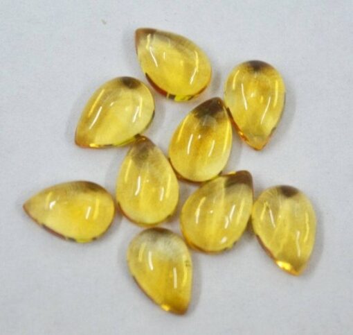 4x6mm Natural Citrine Smooth Pear Cabochon