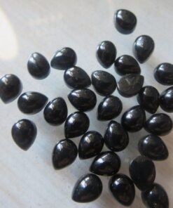 4x6mm Natural Black Onyx Smooth Pear Cabochon