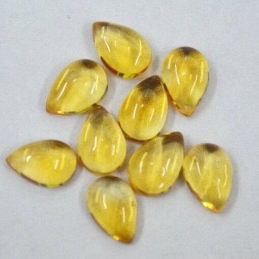 8x6mm Natural Citrine Smooth Pear Cabochon