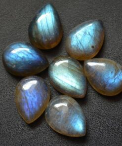 8x6mm Natural Labradorite Smooth Pear Cabochon