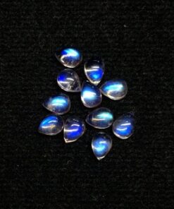 8x6mm Natural Rainbow Moonstone Smooth Pear Cabochon