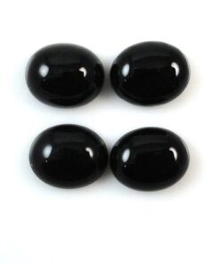 8x6mm Natural Black Onyx Smooth Oval Cabochon