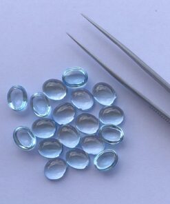 8x6mm Natural Sky Blue Topaz Oval Cabochon