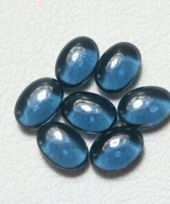 9x7mm Natural London Blue Topaz Smooth Oval Cabochon