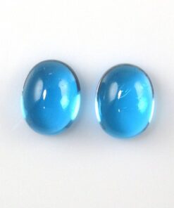9x7mm Natural Swiss Blue Topaz Smooth Oval Cabochon