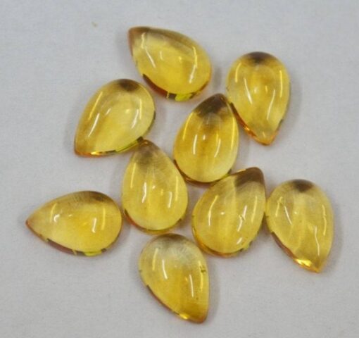 9x7mm Natural Citrine Smooth Pear Cabochon