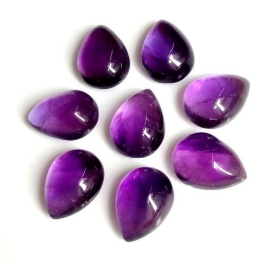 9x7mm Natural Amethyst Smooth Pear Cabochon