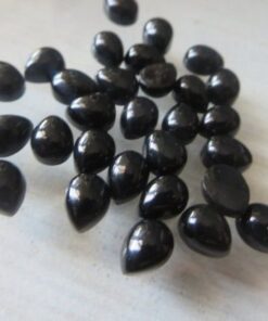 9x7mm Natural Black Onyx Smooth Pear Cabochon