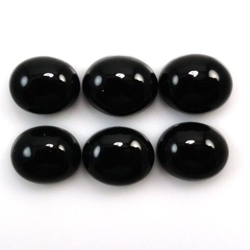 9x7mm Natural Black Onyx Smooth Oval Cabochon