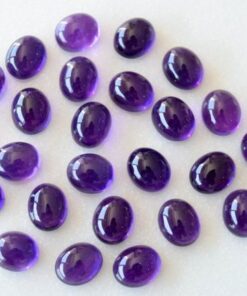 10x8mm Natural African Amethyst Smooth Oval Cabochon