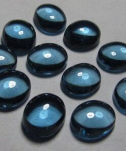 10x8mm Natural London Blue Topaz Smooth Oval Cabochon