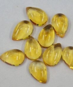 10x8mm Natural Citrine Smooth Pear Cabochon