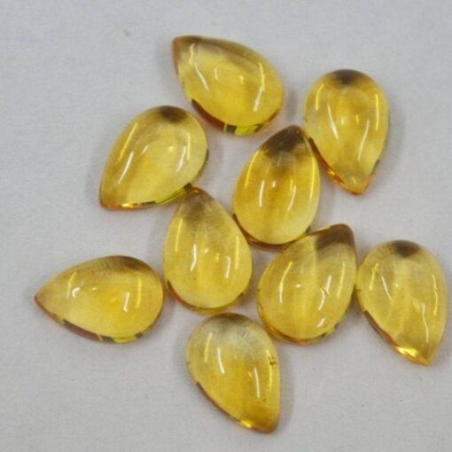 10x8mm Natural Citrine Smooth Pear Cabochon