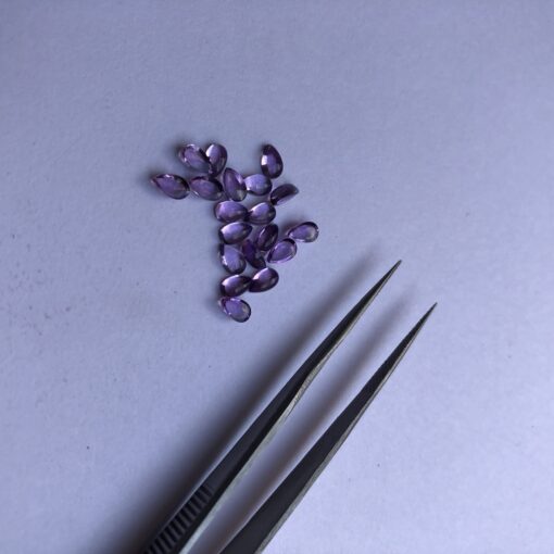 3x5mm Natural Amethyst Smooth Pear Cabochon