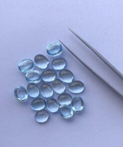 9x7mm Natural Sky Blue Topaz Oval Cabochon