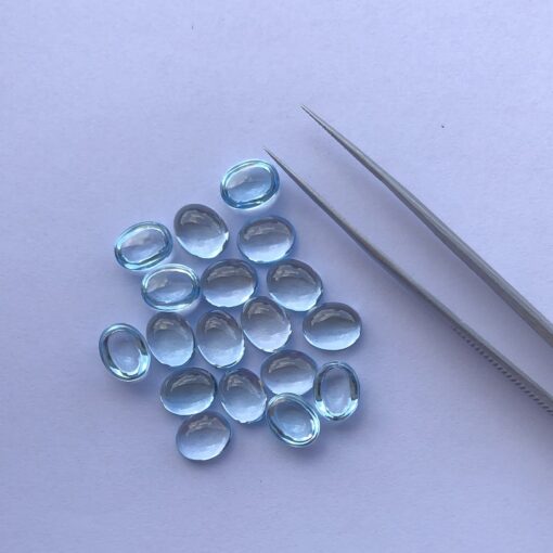 9x7mm Natural Sky Blue Topaz Oval Cabochon