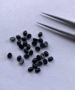 4x5mm Natural Black Onyx Smooth Oval Cabochon